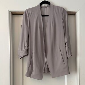 Babaton Open-Front Taupe Gray Blazer